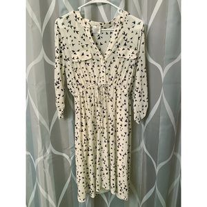 Maternity dress with bird print L